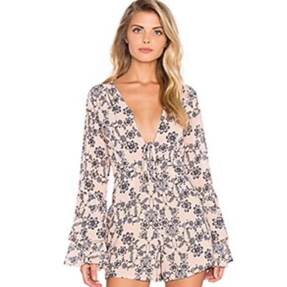 For Love and Lemons Pia Floral Romper